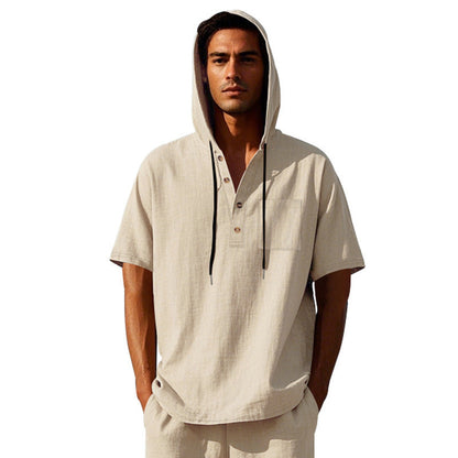 Herren Kapuzenpullover Mit Knöpfen Stylish Modern