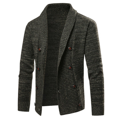 Herren Strickjacke Modern Mit Knöpfen Großes Revers