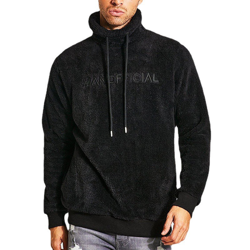 Herren Fleece Pullover Warm mit Kordelzug