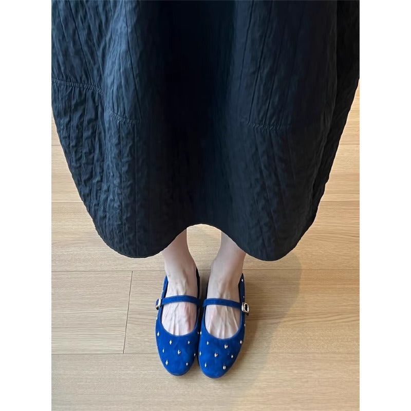 Damen Ballerinas Elegant mit Strass und verstellbarem Riemen