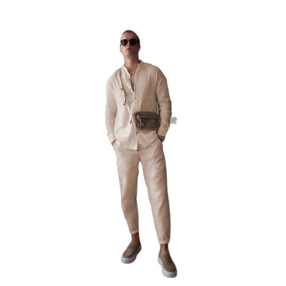 Herren Langarmhemd Elegantes Strukturiertes Design Knöpfe