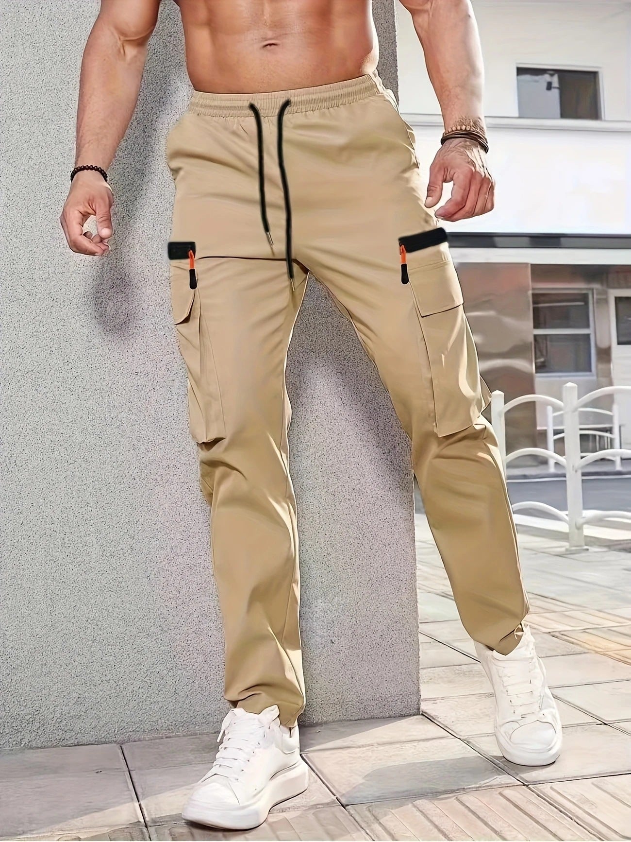 Herren Cargo-Hose Modern Bequem Reißverschluss