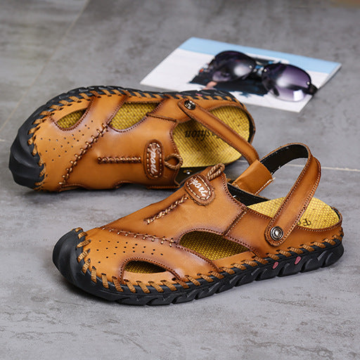 Damen Ledersandalen Sportlich Elastisch Komfort Sohle - BerlinGlamour