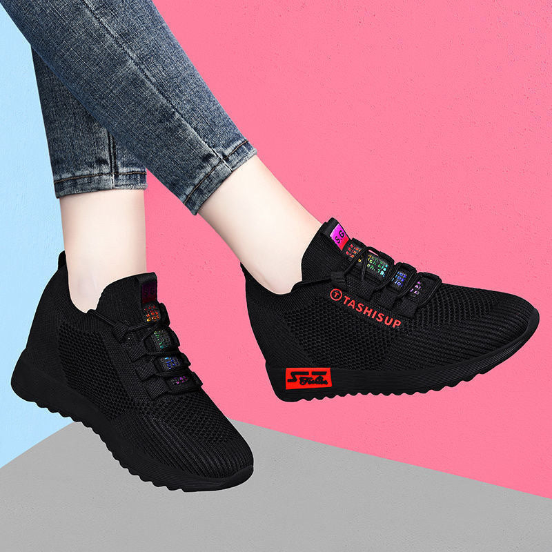 Damen Sneaker Hochschnitt Wedge Komfortschuhe atmungsaktiv