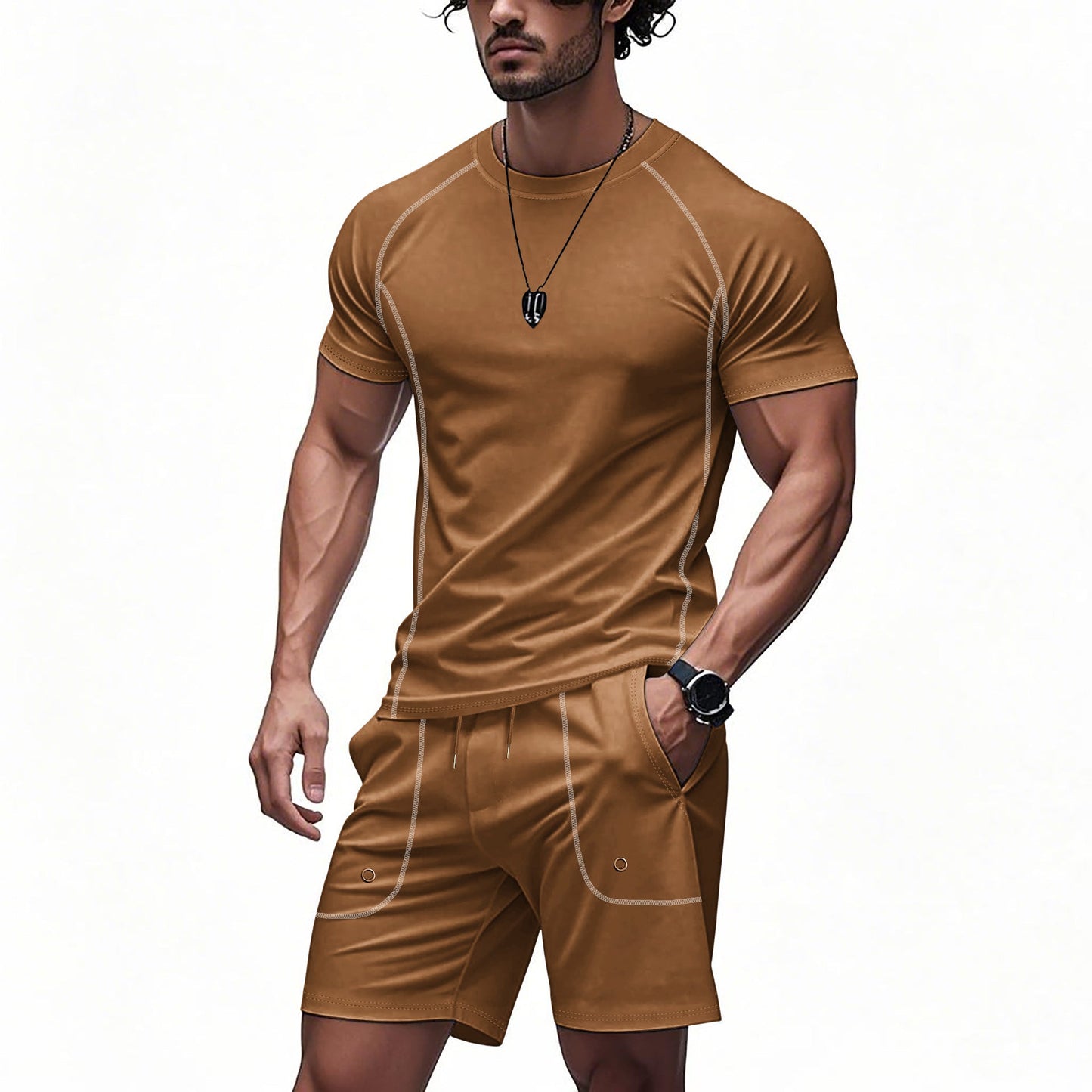 Herren Sport Set Kurzarm Atmungsaktiv Elastisch
