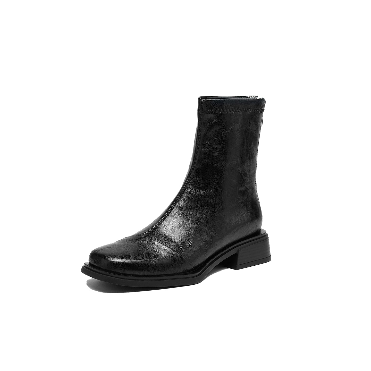 Damen Boots Schuhe Mit Reißverschluss Komfort Blockabsatz