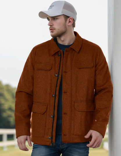 Herren Utility-Jacke Modern Lässig mit vielen Taschen