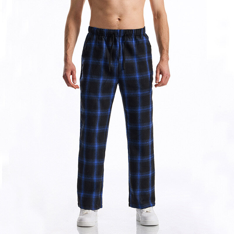 Herren Pyjama-Hose Flanell Bequem Gummibund Komfort