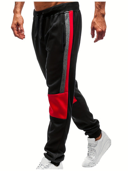 Herren Sport Jogginghose mit Reißverschlusstaschen und Kontraststreifen