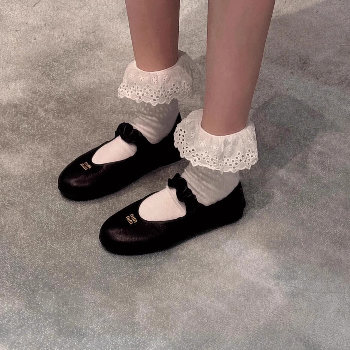 Damen Ballerinas Rüschendesign Elastisch Bequem - BerlinGlamour