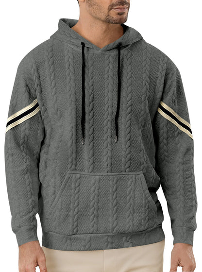 Herren Kapuzenpullover Strukturiert Kontrast Akzent Modern