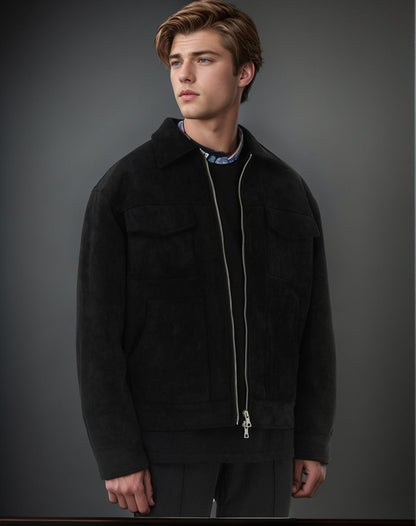 Herrenjacke Modern Reißverschluss Taschen Winter