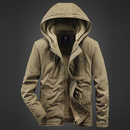 Herren Fleecejacke Warm Isolierend mit Kapuze