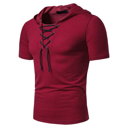 Herren Kapuzenpullover Schnürdesign Modern Sportlich
