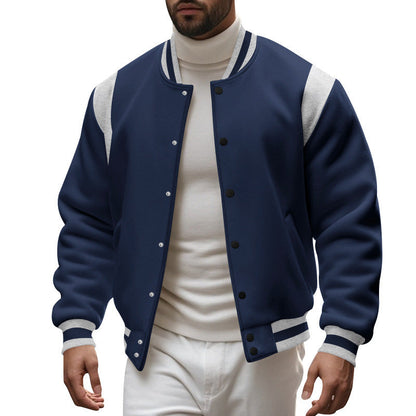 Herren Sportjacke Modern mit Kontrastärmel und Hoodie