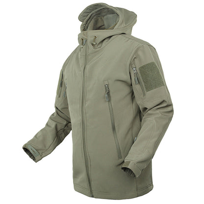 Herren Softshelljacke Wasserdicht Abnehmbarer Kapuze Outdoor - BerlinGlamour