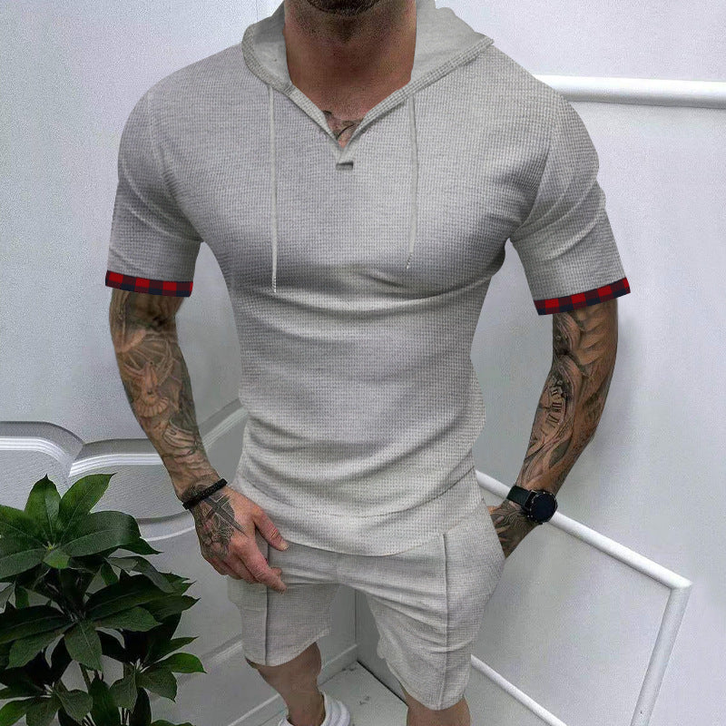 Herren Freizeitanzug Set mit Kapuze Modern Sportlich