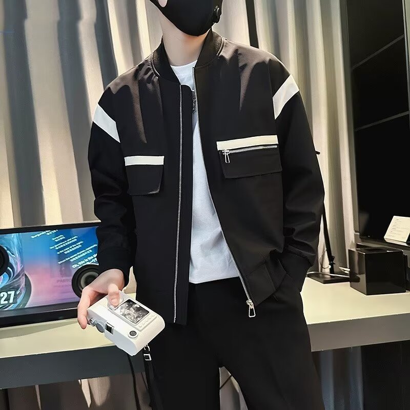 Herren Bomberjacke Sportlich Modern Mit Taschen