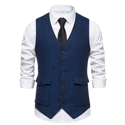 Herren Weste Fischgratmuster Elegante Schlicht