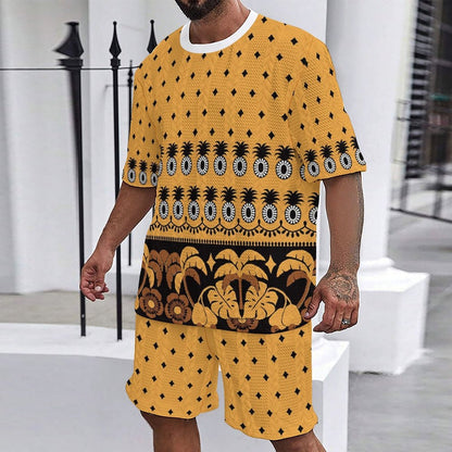 Herren Set mit Blumenmuster Trendy Sommer