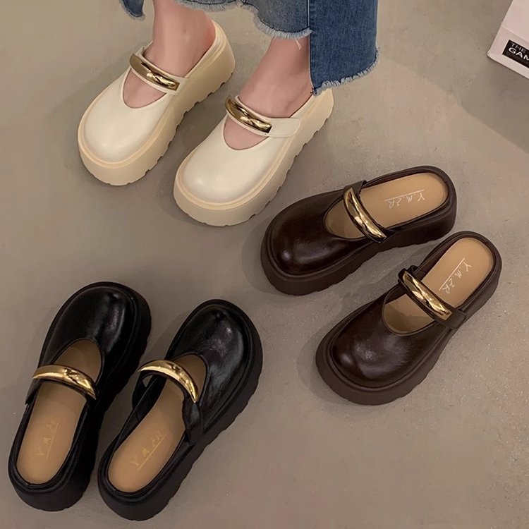 Damen Clogs Plateau Schuhe Glänzend Rutschfest
