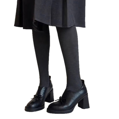 Damen Schuhe Schnürstiefelette mit Schleife und Blockabsatz