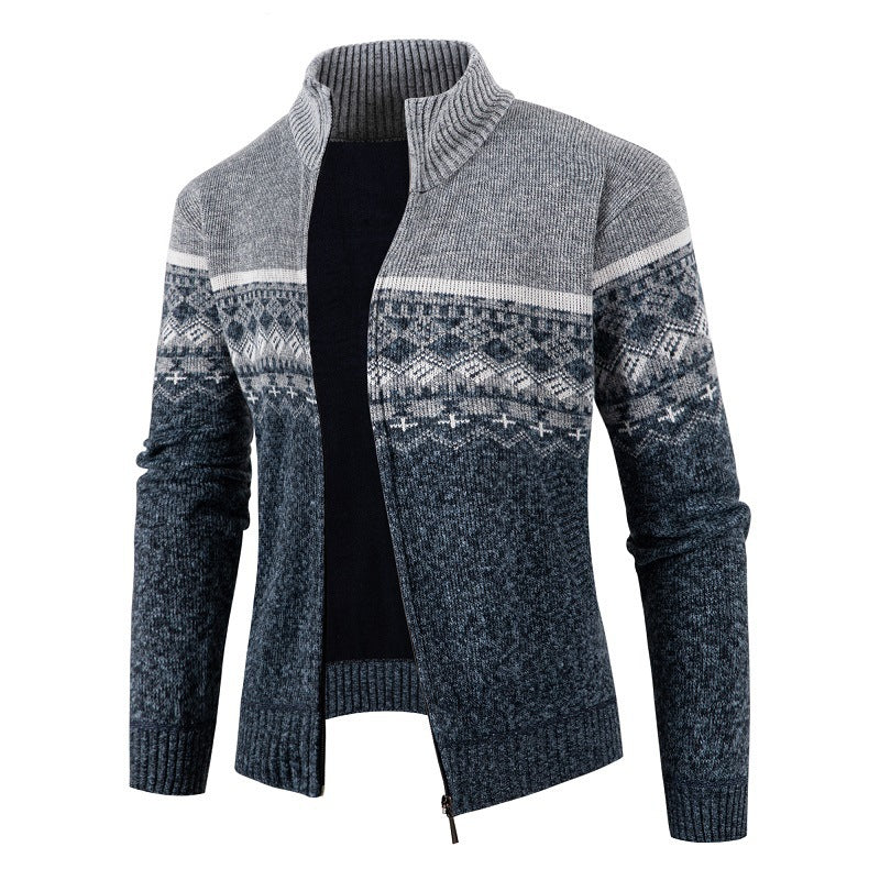 Herren Strickjacke Modern Hochkragen Trendig