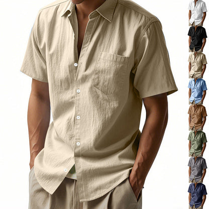 Herren Kurzarmhemd atmungsaktiv Baumwolle Trendy Sommer - BerlinGlamour