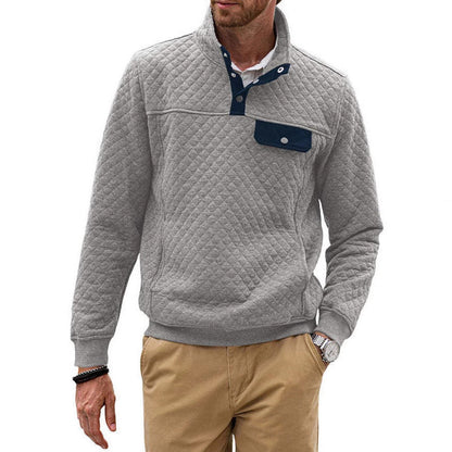 Herren Fleece-Pullover Sportlich Reißverschluss Bequem - BerlinGlamour