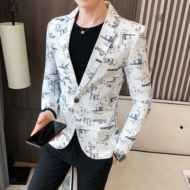 Herren Blazer Modern mit Grafik Design Elegant Schlank