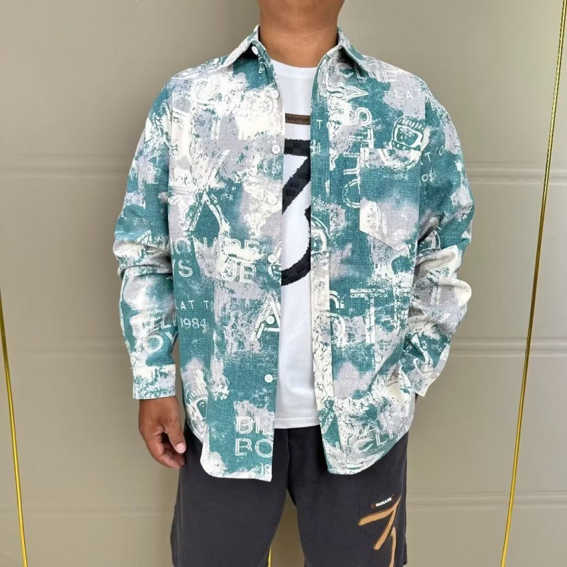 Herren Hemdjacke Modern mit trendigen Druckmustern