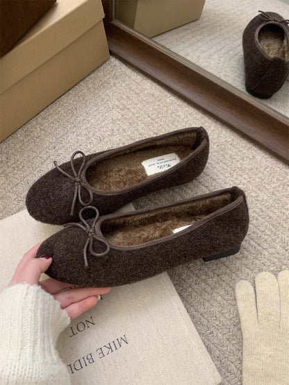 Damen Ballerinas Kuschelig Weich Schleifen Detail Elegante