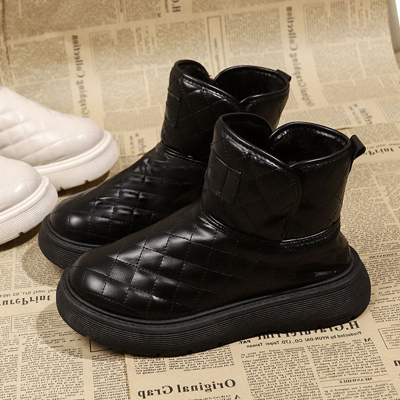 Damen Winterboots Warm Kuschelig mit Reißverschluss
