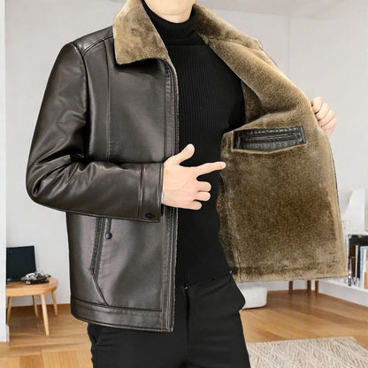 Lederjacke Herren Modisch Mit Weichem Innenfutter