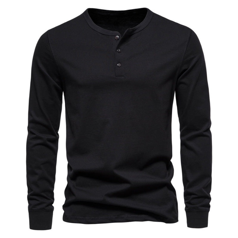 Herren Langarmshirt Modern Knopfverschluss Elegantes Design