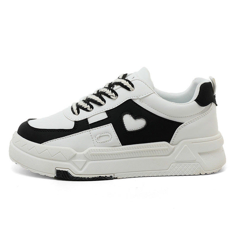 Damen Sneaker Modisch Herz Applikation Robust