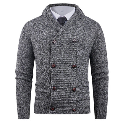 Herren Strickjacke Modern mit Doppelknopfleiste Feinripp