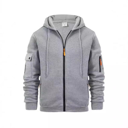 Herren Kapuzenjacke Funktionell Reißverschluss Taschen Sportlich