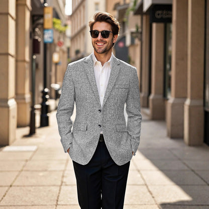 Herren Blazer Modisch Strukturiert Slim Fit