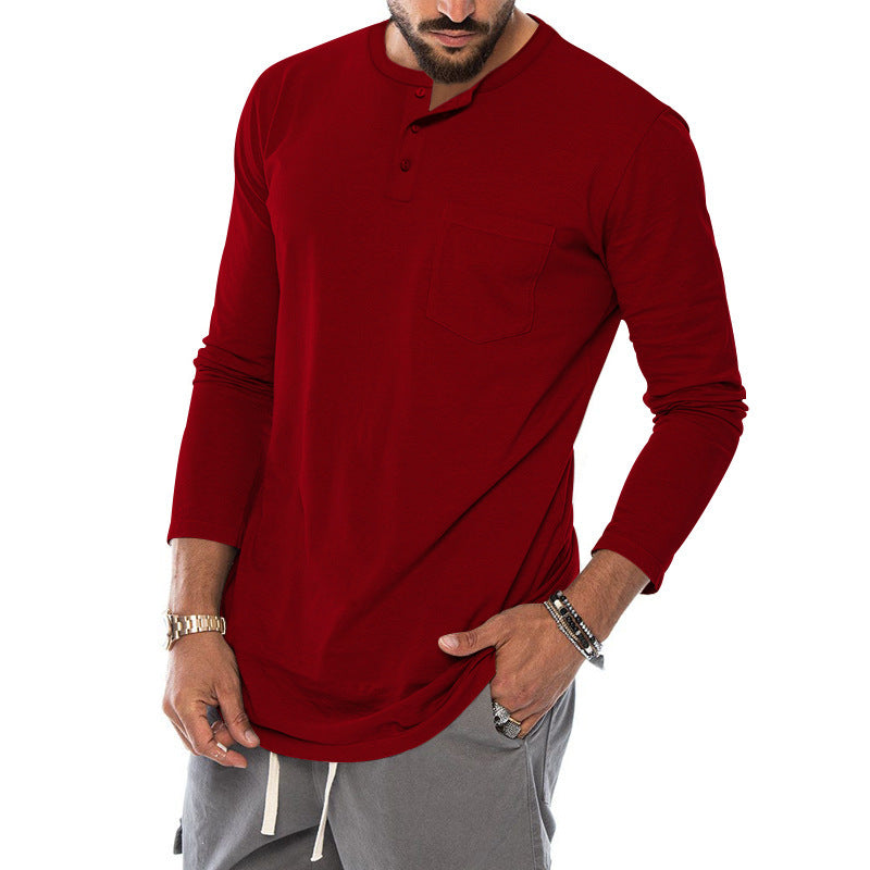Ein moderner Langarm-Henley-Shirt für den Online-Shop sollte heißen: Langarm-Henley-Shirt mit modischem Knopfverschluss und praktischer Brusttasche BerlinGlamour 

Ich werde ihn
