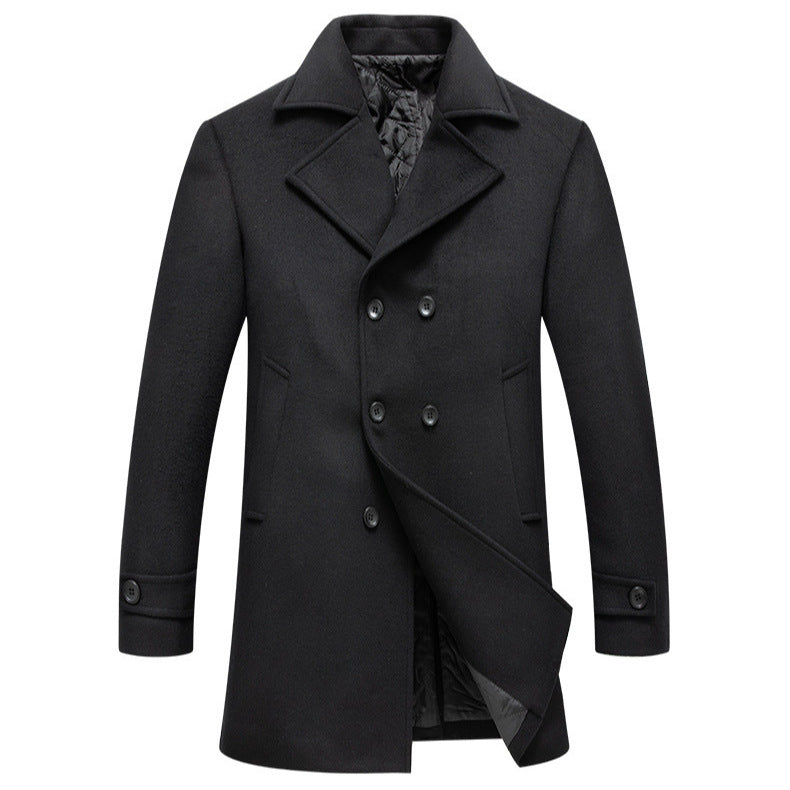 Herren Übercoat Eleganter Doppelreihenmantel Lang Berlin
