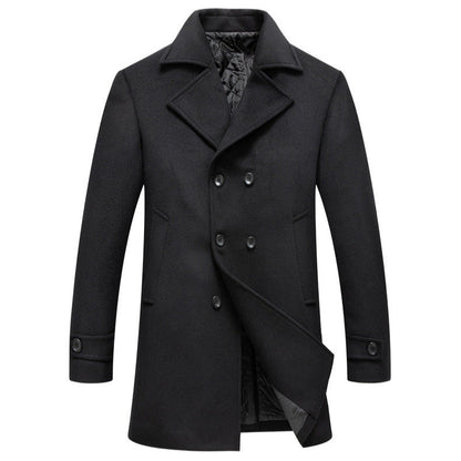 Herren Übercoat Eleganter Doppelreihenmantel Lang Berlin