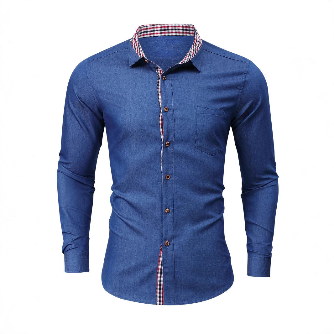 Herren Hemd Denim Kariert Modern Berlin Style