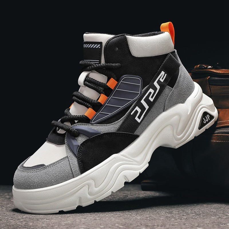 Damen Sneaker Sportlich High-Top mit Kontrastdesign Rutschfest