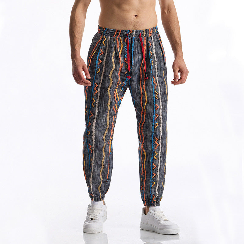 Herren Harem-Hose Bunt Elastisch Comfort Fit