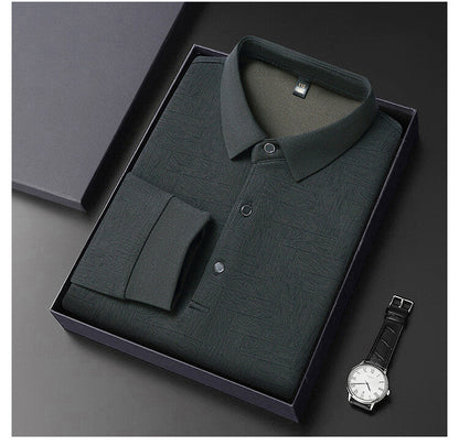 Herren Langarmbluse Elegant Strukturiert Modern