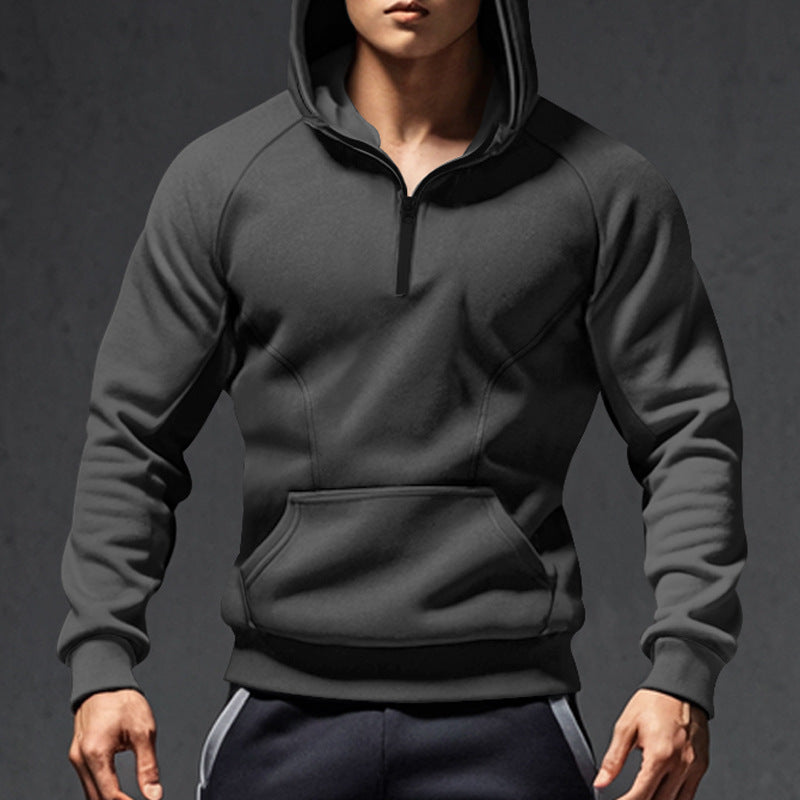 Herren Kapuzenpullover Reißverschluss Taschen Modern