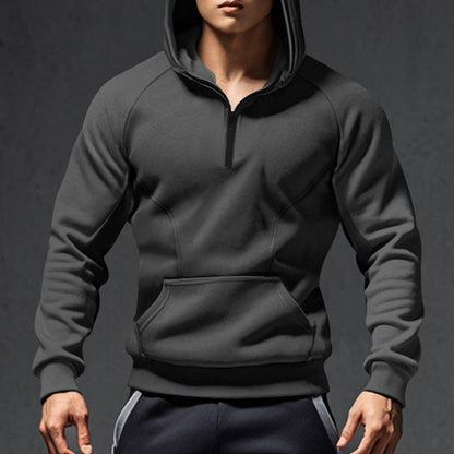 Herren Kapuzenpullover Reißverschluss Taschen Modern