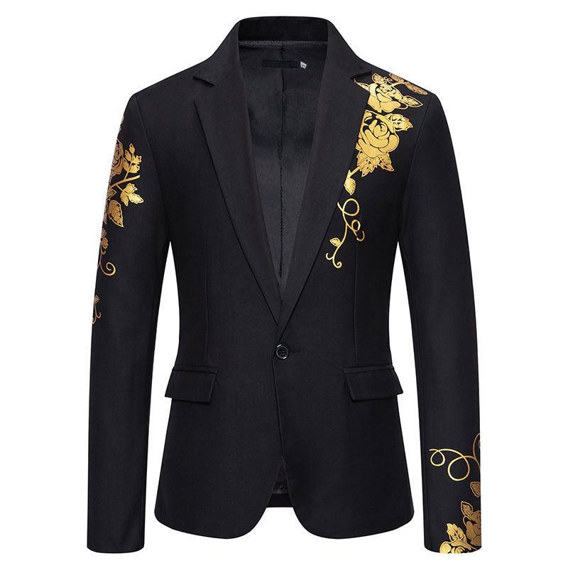 Herren Blazer Eleganter Anzug mit Stickdesign Modern