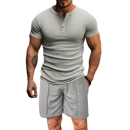 Herren Henley-Shirt Atmungsaktiv Kurzarm Berlin Style